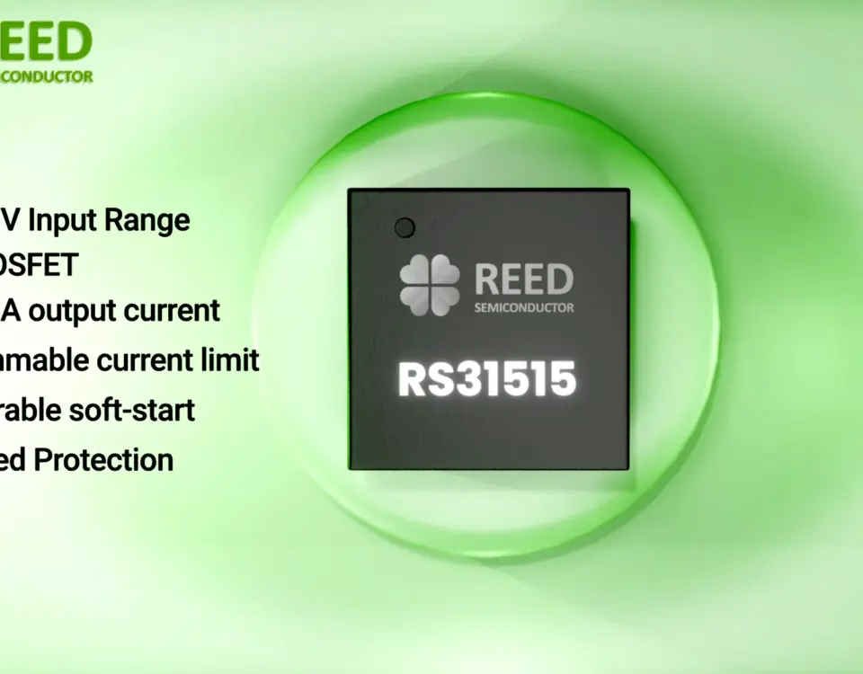 Image of RS31515 stackable 60-volt, 15-amp eFuse on a green product stage