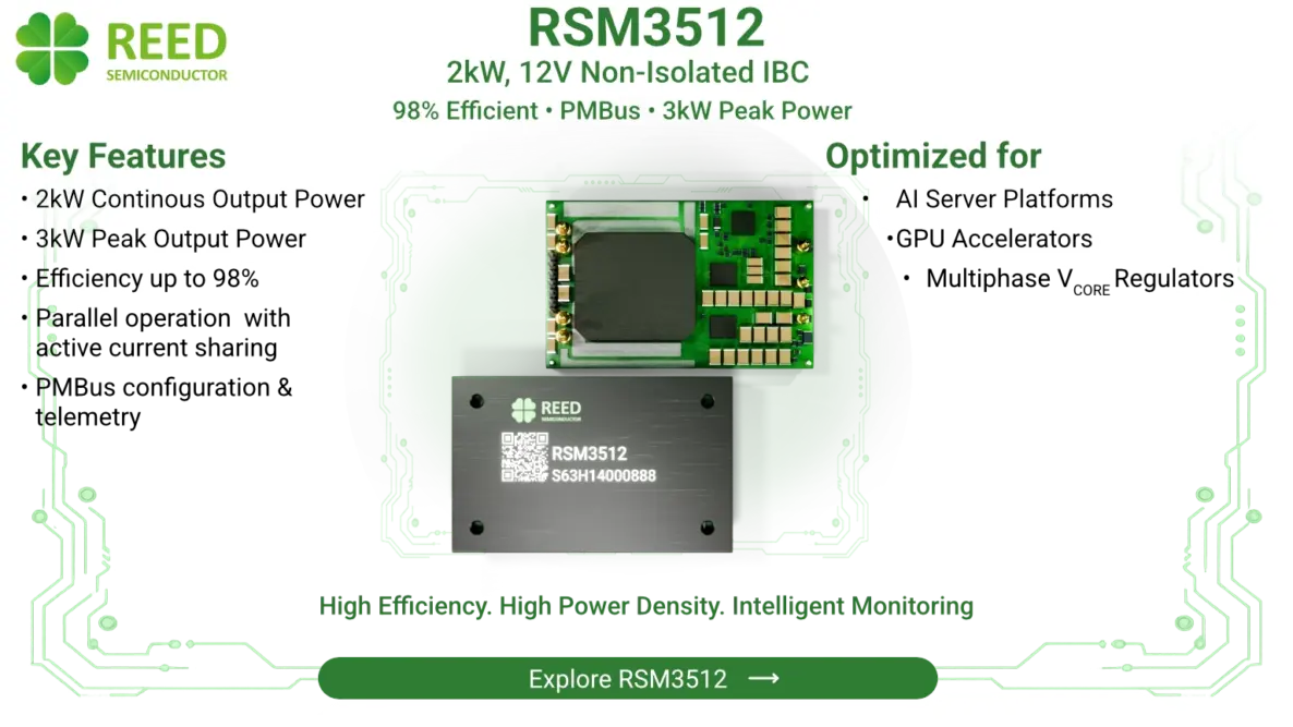 RSM3512 2kw, 12V Non-isolated IBC with PMBus Introduction Slide